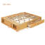 Structure de lit plateforme grand format avec 4 tiroirs de rangement et un casier de rangement au pied de lit, sans tête de lit, design moderne et peu encombrant - naturel-670374837