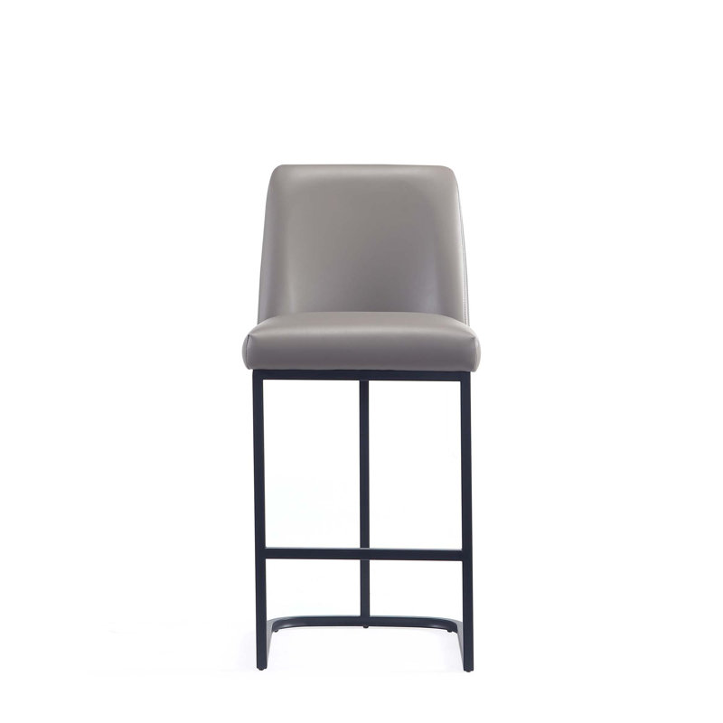 Benenson Upholstered Counter Stool with Metal Frame, 3, Gray, Counter Stool (26.37" Seat Height)