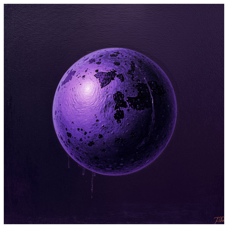 Tapisserie murale mauve texturée mauve - Décoration murale sphère, H 68 po x l 80 po avec 4 œillets
