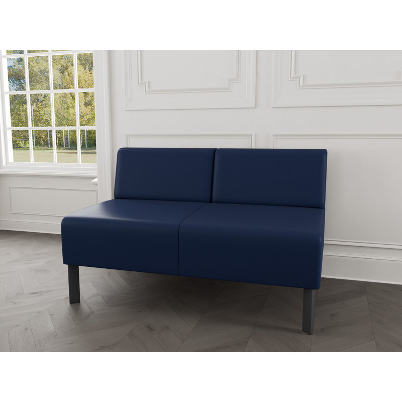 Causeuse sans accoudoirs Luxe Lounge, Acier gris anthracite, Modena encre