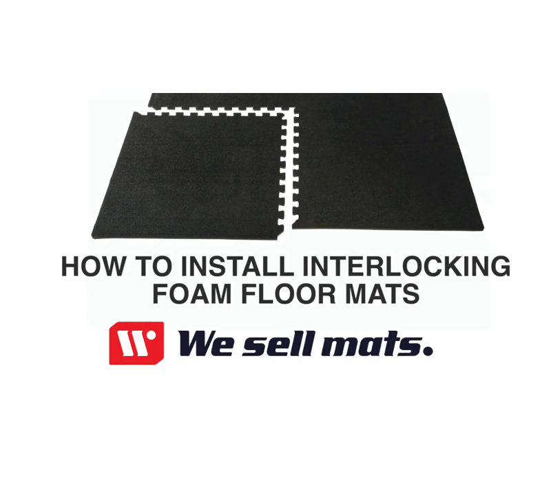 Blue 24" Interlocking EVA Foam Gym Floor Tiles, 3/4" Thick