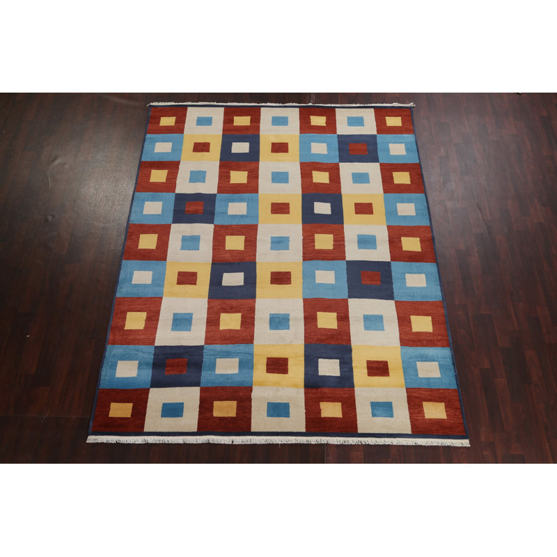 Tapis contemporain contemporain oriental noué à la main 8 x 10