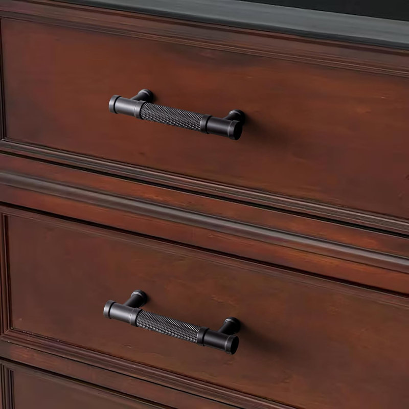 Ensemble de 6 poignées d'armoire noires, poignées de tiroir modernes pour armoires de cuisine, armoires et meubles de salle de bain, quincaillerie durable de 3 pouces d'un centre à l'autre