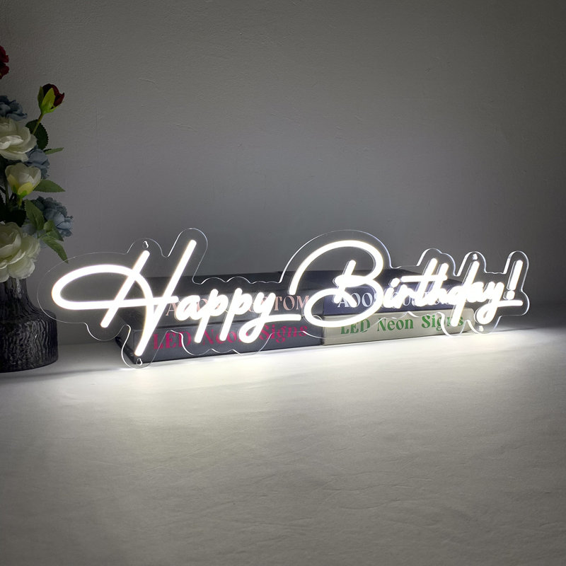 Eubert Happy Birthday 30" LED Neon Sign