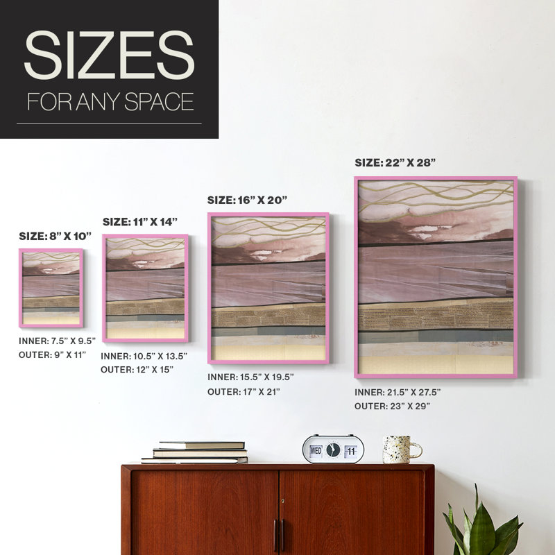 «Waves of Collage I», reproduction encadrée - bois massif