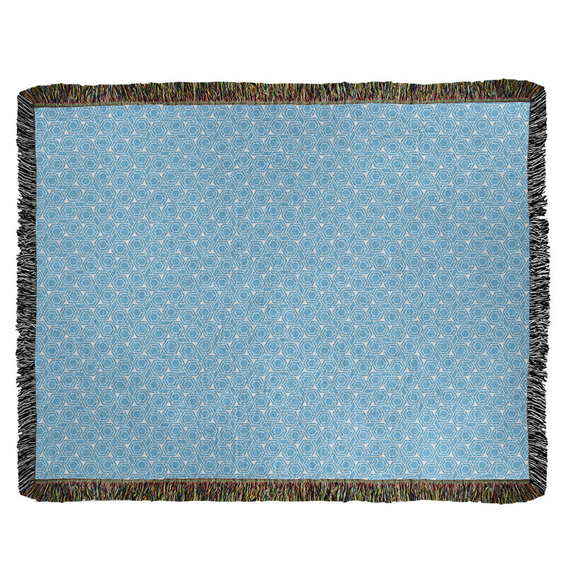 Couverture tissée hexagonale Katelyn Elizabeth, l 60 po x L 80 po, Bleu