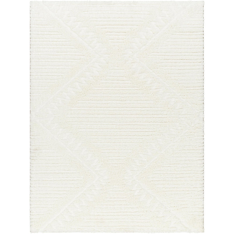 Khlani Kaja Southwestern Cream Shag Area Rug, Rectangle 7'10" x 10'
