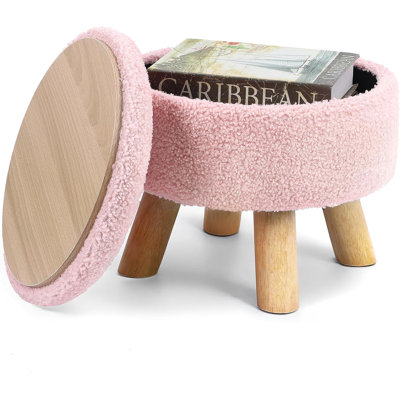 Flip - Top Plush Stool with Hidden Storage by George Oliver
