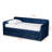 Isle Transitional Twin Size Navy Blue Velvet Fabric Daybed, 33.09'' H X 81.26'' W X 40.76'' L-528762528-528762534