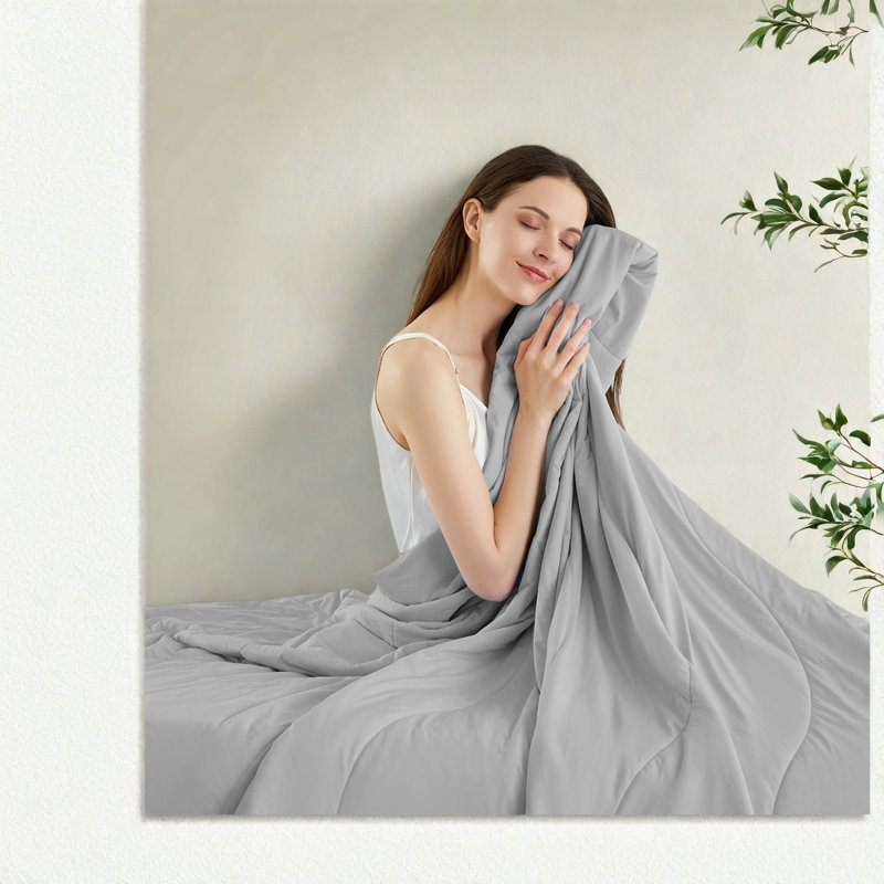 Ensemble de literie Cooling Grey, édredon en nylon pour toutes les saisons
