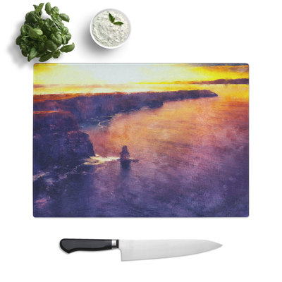 Tempered Glass Sunset Chopping Board