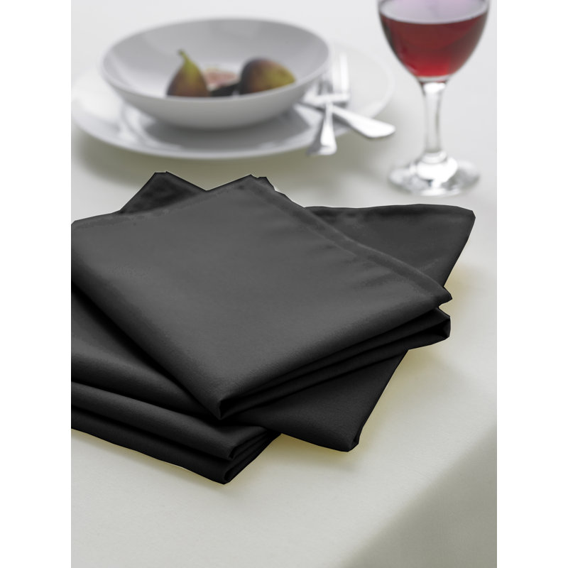 Polyester Solid Colour Square Napkin, Black