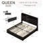 Upholstered Platform Bed with 4 Storage Drawers, Velvet Queen Size Bed with Storage Shelf Headboard&Charging Station&Led Lights, Black-2090414743-2090414742