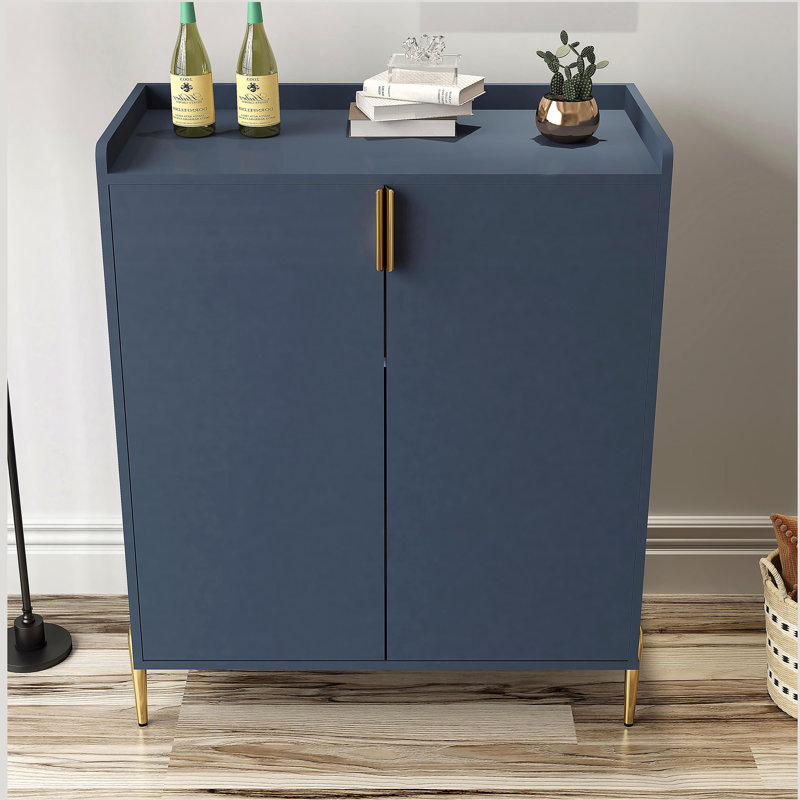 Armoire de bar à vin à 2 portes avec porte-bouteilles et tablette de rangement réglable, buffet moderne avec charnière à fermeture en douceur, armoire de buffet de salle à manger, armoire à vin