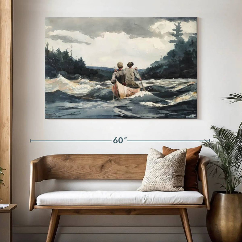 Mehar Canoe In Rapids, H 34 po x l 51 po