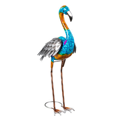 Metal Gradient Flamingo Garden Statue, 21.5in