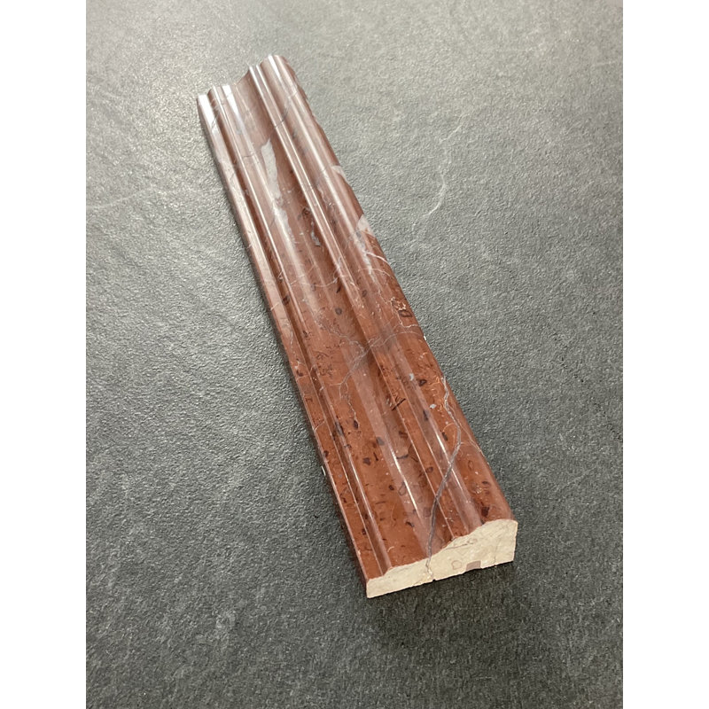 12" L x 2" W Chair Rail Tile Trim, Red Marquine
