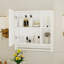 Armoire à pharmacie murale avec miroir, rangement au-dessus de la toilette, tablettes et porte-serviettes | Idée de cadeau
