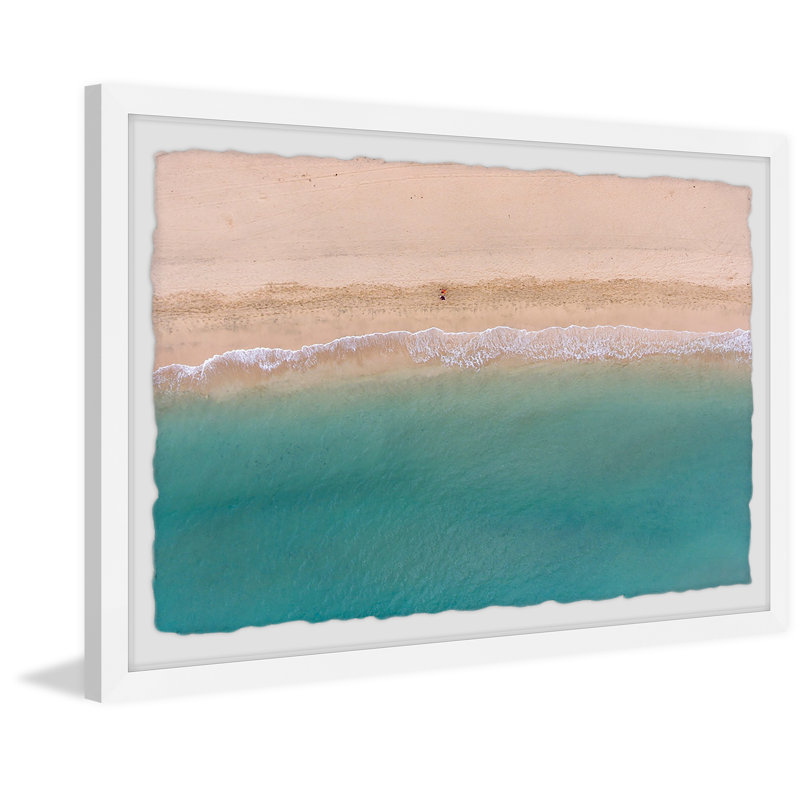 Alone on The Beach 1 Piece Single Picture Frame Painting, 38 cm H x 45 cm W x 3.81 cm D