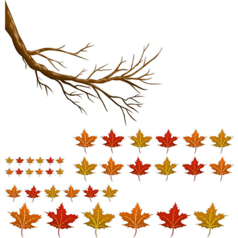 Ensemble de 37 décorations murales 37 feuilles d'automne
