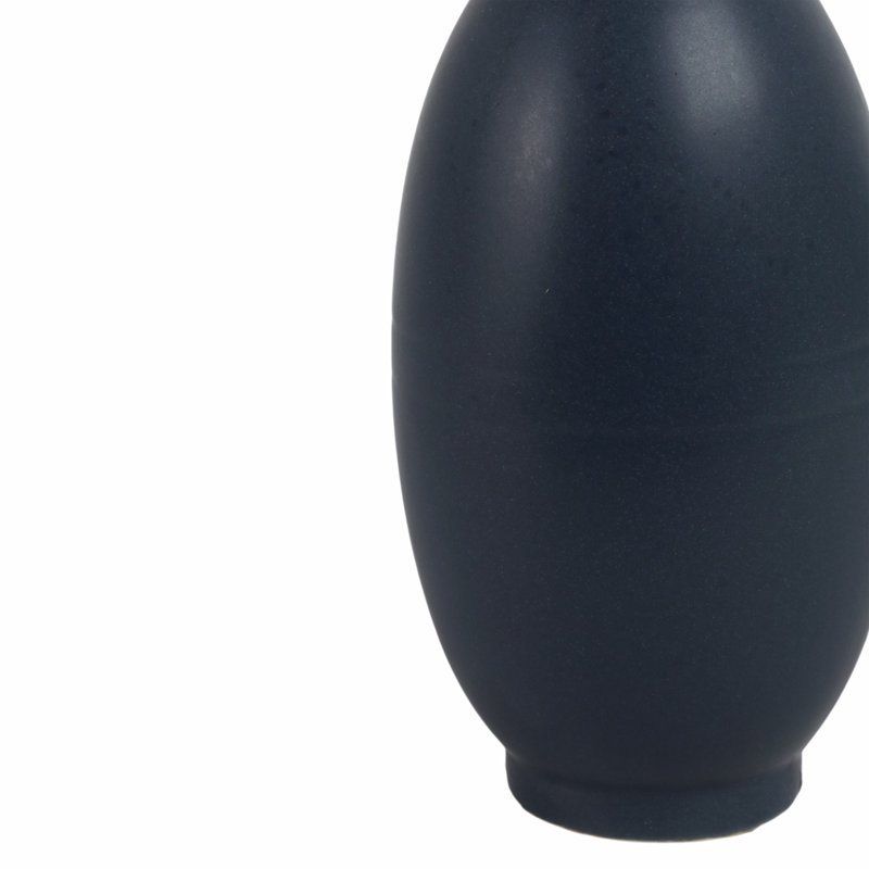 Vase en grès moderne décoratif transitionnel pour bureau à domicile - 11 po - bleu