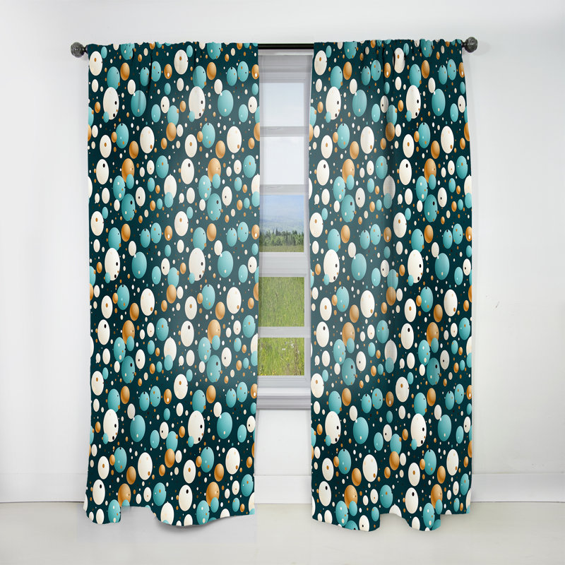 Classic Elegance Motif à pois - Rideau abstrait - Rideau obscurcissant - 1 panneau, L 52 po x L 90 po