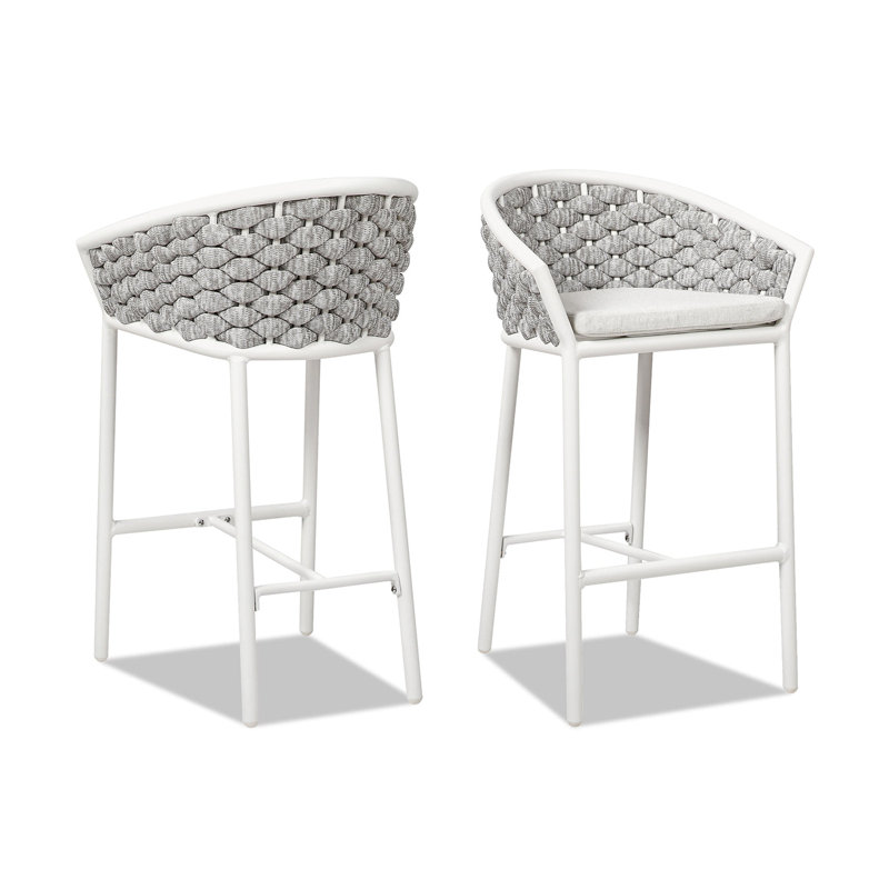  Tabouret de bar d'extérieur en aluminium 27,5 po
