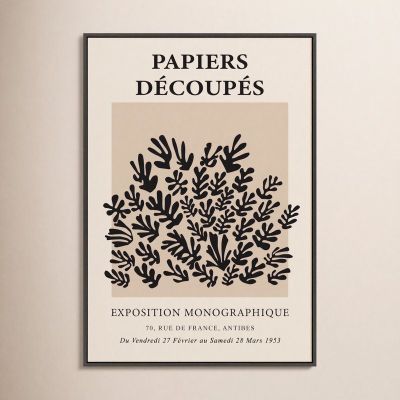 Papiers Decoupes Set by Romina Gadler, 38" H x 26.5" W, Black Canvas Framed