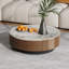 Table basse ronde en faux marbre