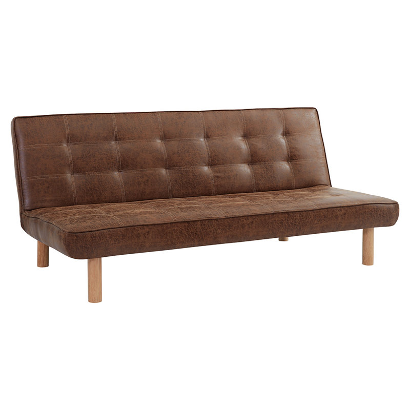 Beaminster 3 Seater Faux Leather Sleeper, Brown