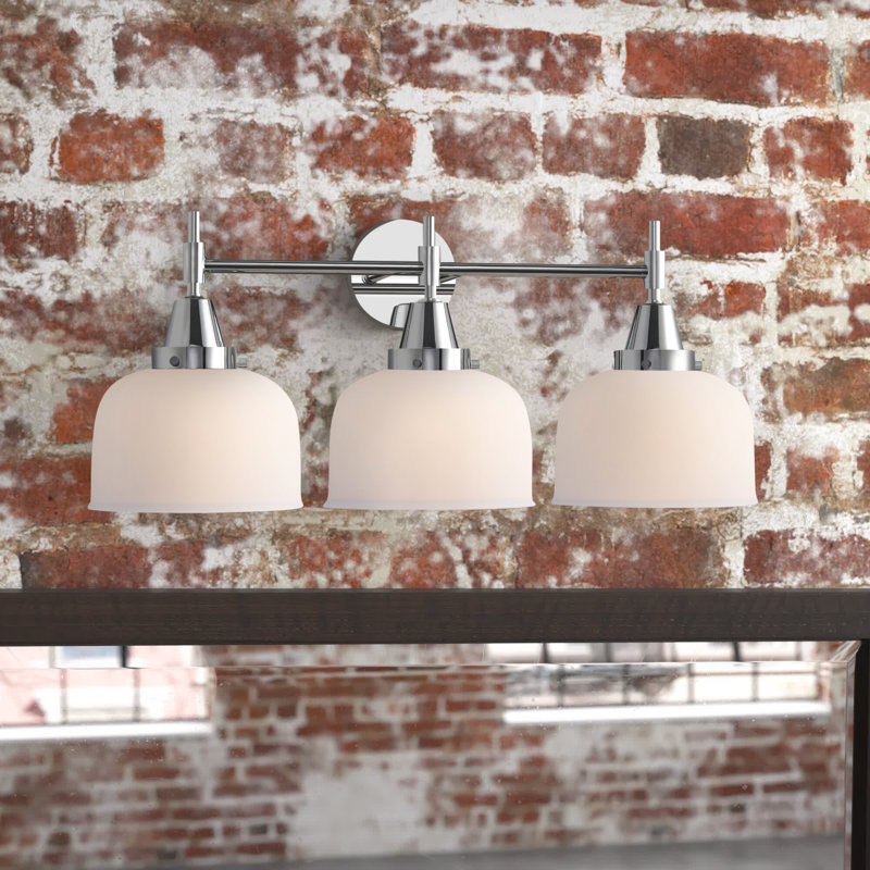 Éclairage pour meuble-lavabo à 3 lumières à intensité variable Gayle, Ampoule incandescente rétro de 60 watts, Blanc mat