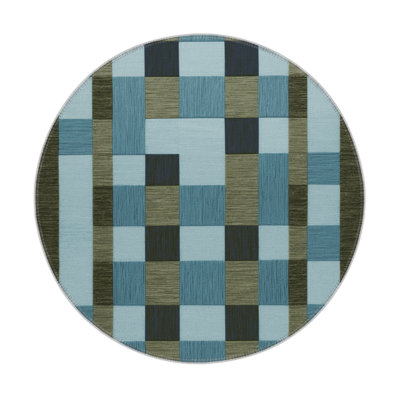 Tapis d'intérieur et d'extérieur à carreaux gris
