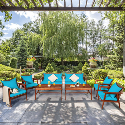 Acacia 8 - Person Patio Conversation Set with Cushions