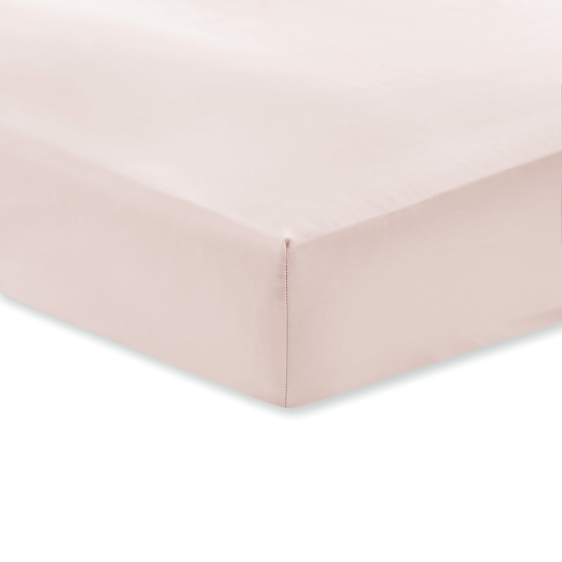 400 Thread Count 100% Cotton Sateen Fitted Sheet, Blush, Kingsize (5')