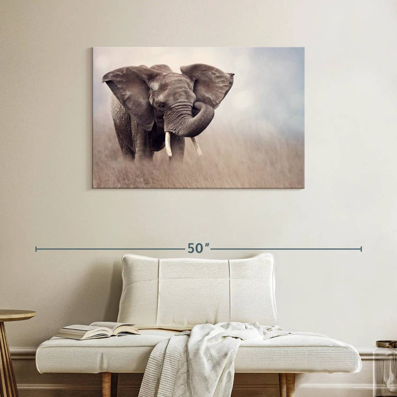 Brampt Young Savanna Elephant, 26" H x 39" W