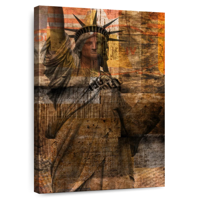 Aime statue de la liberté grunge, H 48 po x l 32 po
