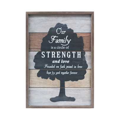 Décoration murale "the family circle love solid strength"