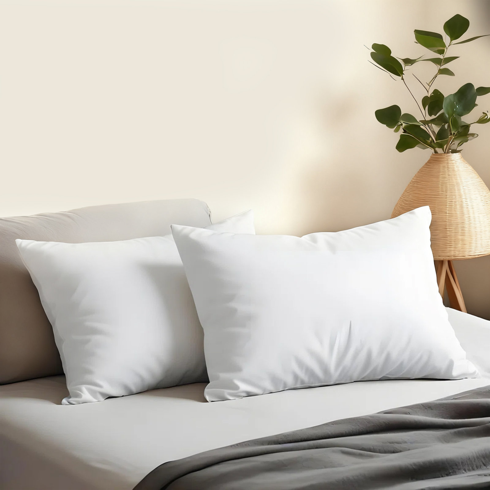 Medium Feather Down Pillow, King, White