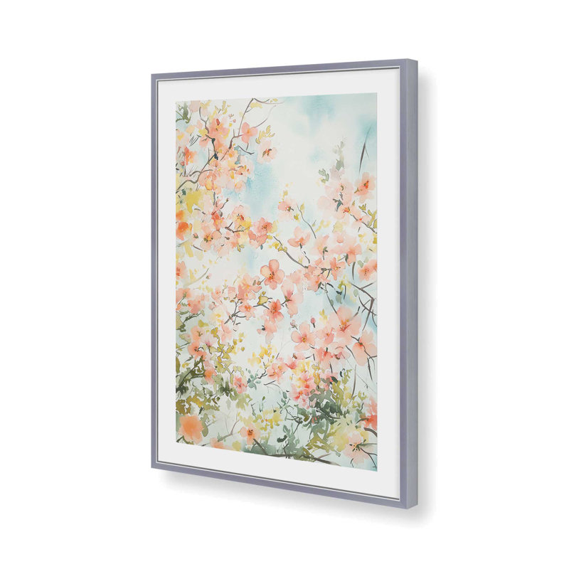 «Blossoms in Spring Light II», reproduction encadrée, H 15,25 po x l 12,25 po, Chrome poli