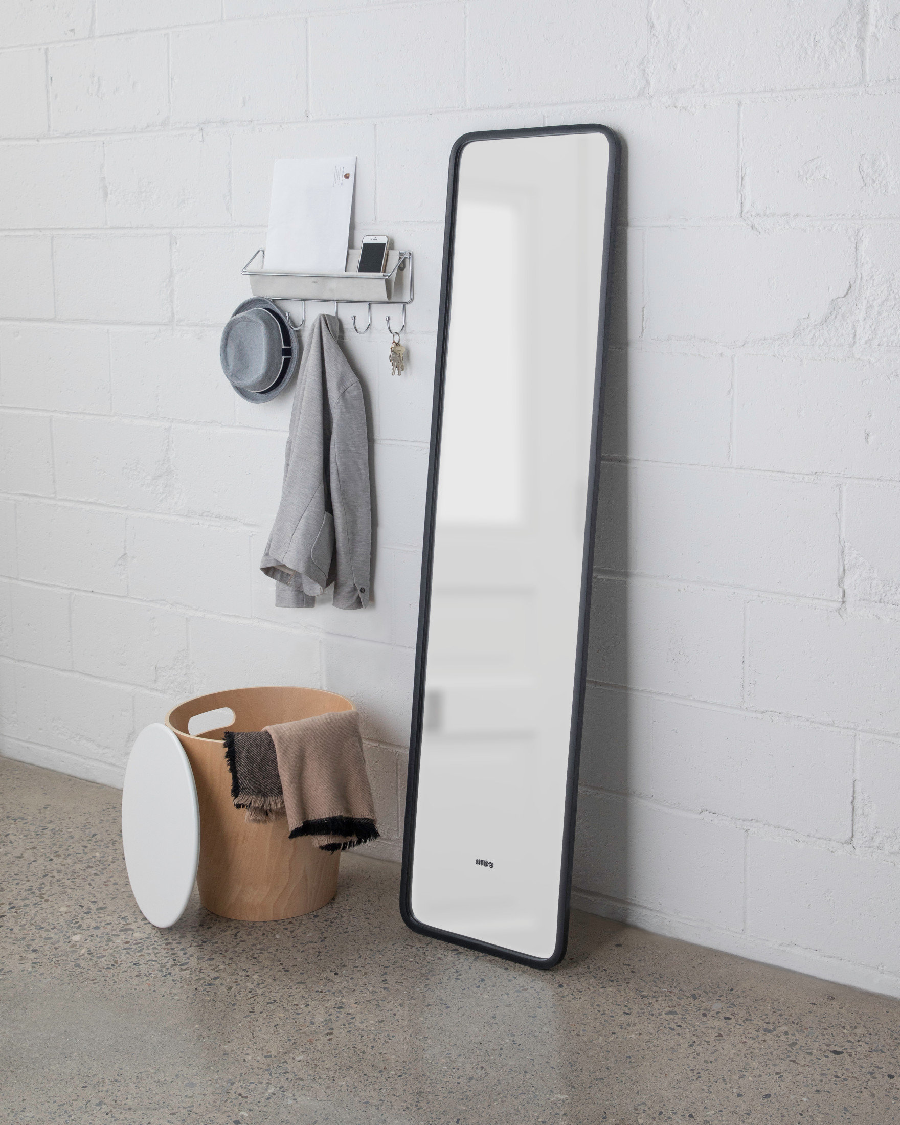 Umbra Hub Rubber Flat Floor Mirror & Reviews | Wayfair