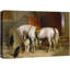 Illustration de cheval blanc et de chiens blancs, photos de l'entrée rustique, impression sur toile encadrée.-1128241351-1128241352