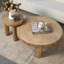 Table basse ronde en bois massif rétro