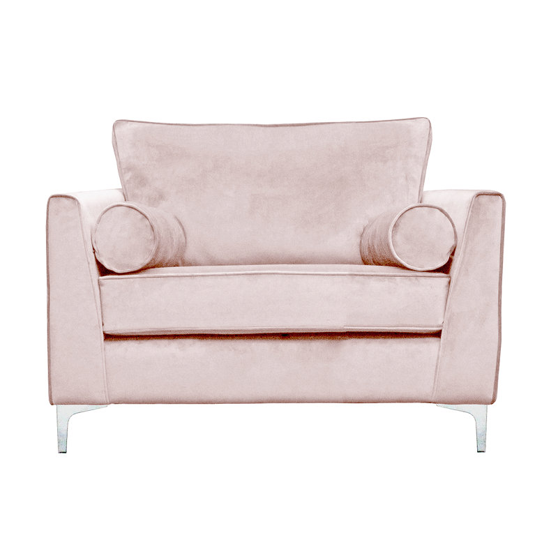 Giancarlo 2 Seater Velvet Loveseat, Blush