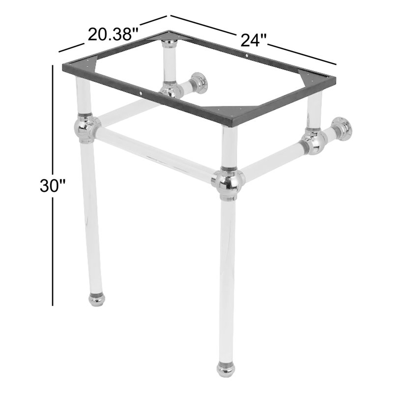 Kingston Brass Templeton Acrylic Console Sink Legs, Satin Brass