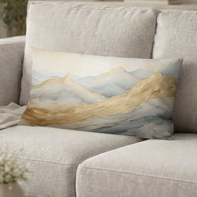 Alpine Mountain Harmony Decorative Accent Pillow - Landscape Mountains Printed Throw Pillow