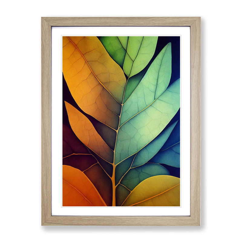 Leaves - Framed Print, 64cm H x 46cm W x 2cm D, Oak