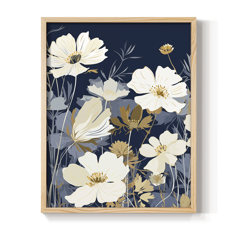 Reproduction encadrée FLORAL Series CCDCLXXV - bois massif, H 30 po x l 24 po