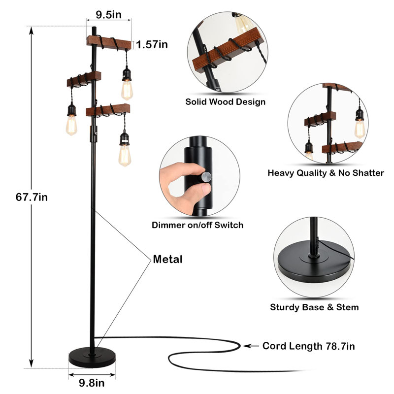 Ginnifer 67.72'' Tree Floor Lamp