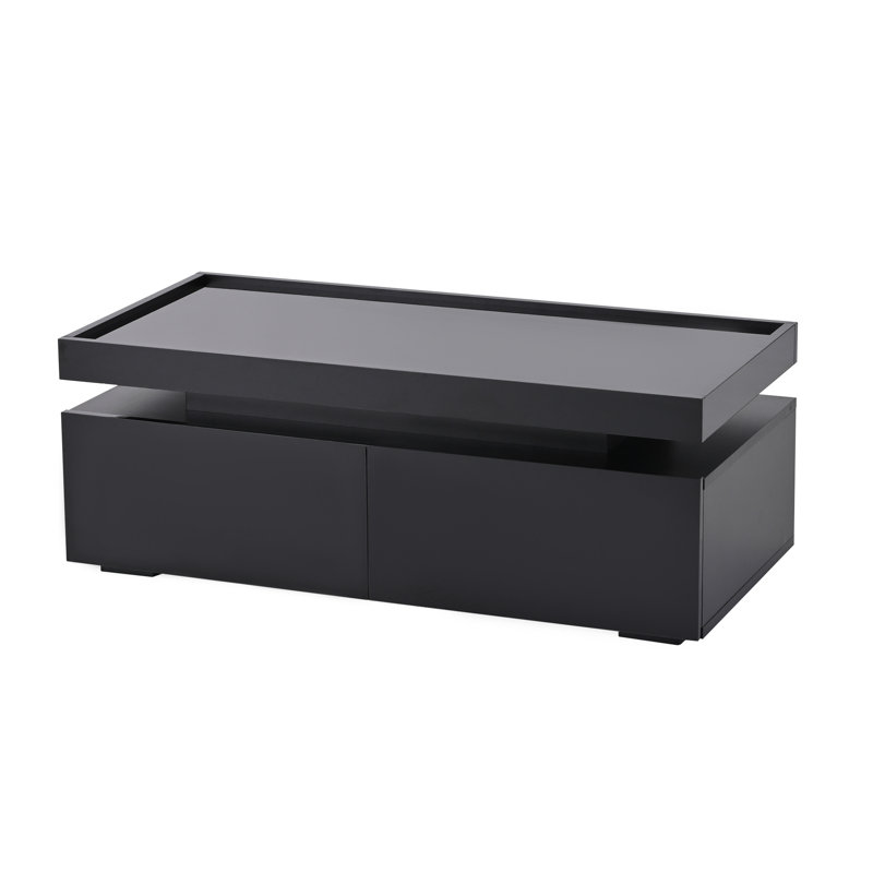 Table basse moderne 37,4 pouces avec éclairage DEL et beaucoup de rangement Olivara