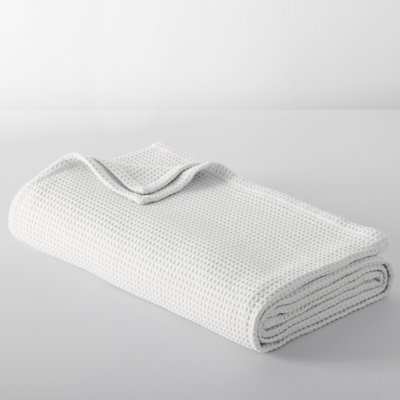 Solid Waffleweave Throw Blanket